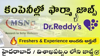 DR REDDYS LABORATORY • MSN JOBS IN VIZAG FOR FRESHERS amp EXP  HYDERABAD JOBS  SUCCESS DRIVE తెలుగు [upl. by Clyte562]