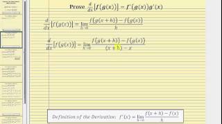 Proof  The Chain Rule of Differentiation [upl. by Austine]