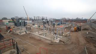 Substation Construction TimeLapse  Bromford Birmingham [upl. by Aicina]