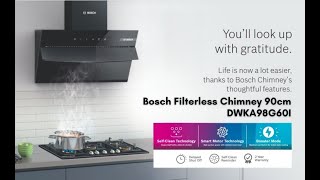 Bosch Filterless Chimney Self Clean technology 90cm DWKA98G60I [upl. by Graybill]