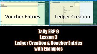 Introduction to Voucher Entries and Ledger Creation in Tally ERP 9 Tutorial  Lesson 3 [upl. by Rimas]