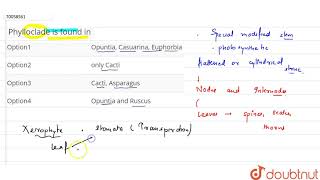 Phylloclade is found in [upl. by Padriac37]
