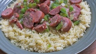 Cajun Kielbasa Couscous  We KILLED this for lunch [upl. by Yasmar]