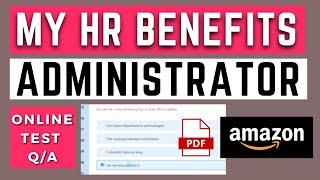 Amazon My HR Benefits Administrator Online Test  Amazon Assessment Test 2024 [upl. by Ainahs]