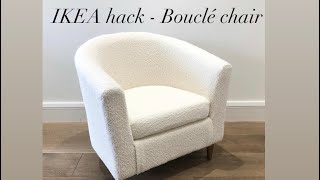 IKEA hack DIY Bouclé armchair reupholstery [upl. by Harbard]