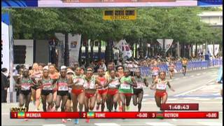 Edna Kiplagat takes gold in the Womens Marathon [upl. by Nytnerb]