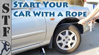 Start Your Car With a Rope Dead Battery Life Hack [upl. by Dressel966]