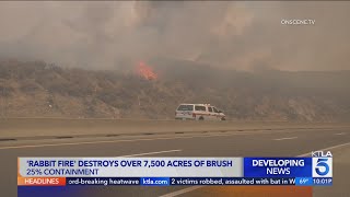 Rabbit Fire 25 contained after charring 7500 acres [upl. by Scoter]