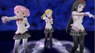 MMD  Linear Motor Girl  Madoka Mami Homura [upl. by Nikral]