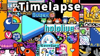 Timelapse of Hololive rPlace  Part 1 [upl. by Storz272]