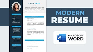 How to Create Resume in MS Word  Modern Resume Template  How to Make CV [upl. by Fesoj]