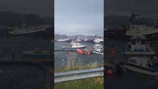 Storm Bert just coming into Gairloch harbour nature scottishhighlands travel hebrides storms [upl. by Ayidah]