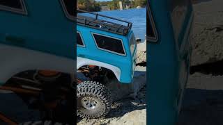 Laegendary Grando 110 on rocks at a lake rc rccrawler laegendary newbie 🍿👀 [upl. by Atorod]