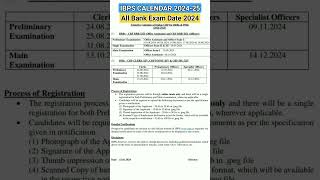 IBPS CALENDAR 202425 OUT  All bank exam date out ibps bank exam exam calendar sbi exam date [upl. by Ees]