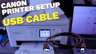 How To Connect Canon TS7750i To Computer PC Laptop With USB CABLE and Print Test Page [upl. by Bigg343]