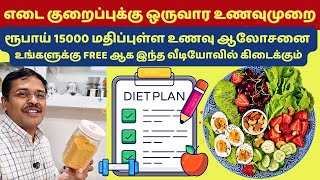 எடை குறைக்கும் 1 வார உணவுமுறை  1 week diet plan for weight loss [upl. by Airekat178]