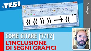 Includere i segni grafici Come citare nella Tesi 712 [upl. by Anneg]