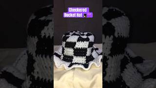 Checkered Bucket Hat  crochet with me 💜 crochet buckethats crochetpattern crochetforbeginners [upl. by Elodea]