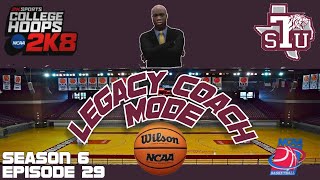 College Hoops 2K8 Legacy Coach Mode S6E29 at Prairie View 2nd Game [upl. by Atiuqes795]