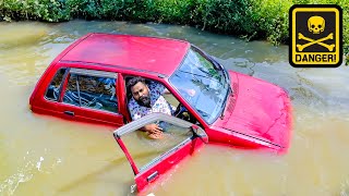 Car Stunt Gone Wrong  കാർ വെള്ളത്തിൽ പോയപ്പോൾ  കണ്ടാൽ നിങ്ങൾ ഞെട്ടും അപകടം വരുന്ന വഴി  M4 Tech [upl. by Claman]