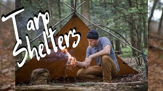 10 Survival Shelter Setups in Under 10 Minutes Oilcloth Tarp Lean To Plow Point A Frame [upl. by Terrijo250]