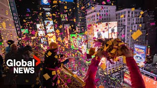 New Year’s 2024 New York City celebrates with iconic ball drop at Times Square [upl. by Ninazan]