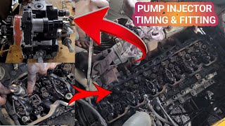 Fuel Pump Injector Timing amp Fittings How To Adjust Pump Timing Kamatsu Engine Pump Injector fit [upl. by Hgielra]