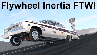 The 1 Ton Flywheel Drag Car BeamNG Drive [upl. by Atteragram997]