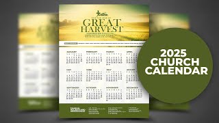 How to design a 2025 church calendar in photoshop [upl. by Oinotnanauj]