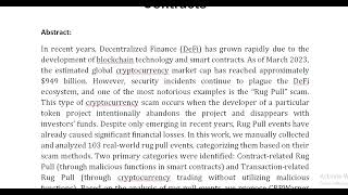 CRPWarner Warning the Risk of Contract Related Rug Pull in DeFi Smart Contracts [upl. by Meingolda612]