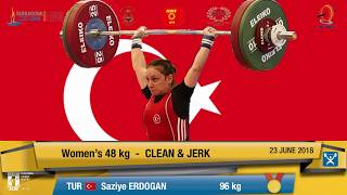 Saziye ERDOGAN TUR  GOLD CLEAN amp JERK [upl. by Midis]