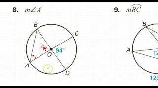 Day 11 HW  Arc Angle Relationships [upl. by Dincolo]