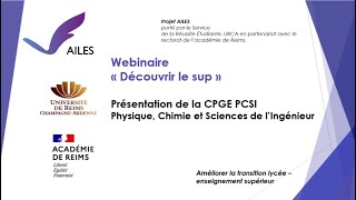 Webinaire CPGE en physique chimie et sciences de lingénieur dispensée au lycée Chrétien de Troyes [upl. by Trilly]