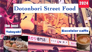 Osaka Street Food in Dotonbori  Takoyaki Shinsaibashisuji  Gigi the Explorer [upl. by Chansoo940]