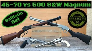 4570 vs 500 SampW Magnum vs Ballistic Gel Rifle amp Pistol [upl. by Lalat]