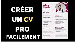 Comment Créer Un Cv Facilement [upl. by Ier]