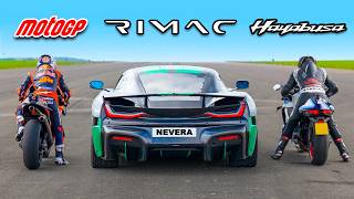 MotoGP Bike v Rimac Nevera v Turbo Hayabusa DRAG RACE [upl. by Lambrecht]