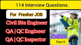 Civil Site Engineer  QAQC Engineer Inspector  Interview Questions Part 5  HD720p [upl. by Honna]