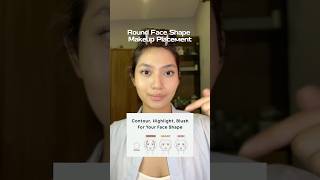 Round Face Shape Makeup Placement makeup [upl. by Faucher]