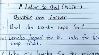 A Letter to God  Class 10 English Chapter 1  Question and Answer with hindi explanation [upl. by Edda]