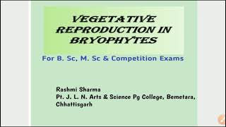 Vegetative Reproduction In Bryophytes  Eng and Hindi [upl. by Nogem]