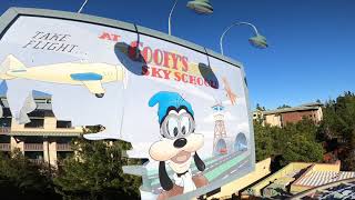 Goofys Sky School  Disney California Adventure Ride [upl. by Bronson734]