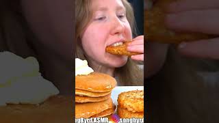 ASMR PANCAKES amp HASHBROWNS MUKBANG shorts [upl. by Aniaj]