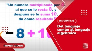 19 Del lenguaje común al lenguaje algebraico [upl. by Hound]