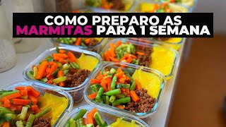 COMO FAZER MARMITAS FIT VARIADAS PARA TODA SEMANA  Tudo pronto em menos de 3 horas [upl. by Aerdnahs]