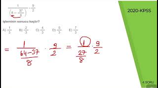 KPSS 2020 Rasyonel Sayılar Sorusu [upl. by Artenehs999]