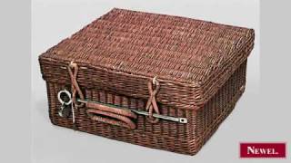 Antique English 1930s natural wicker picnic basket with [upl. by Esmerelda]