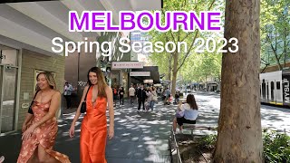 Melbourne City CBD Walking Tour in Spring 2023 [upl. by Janel]