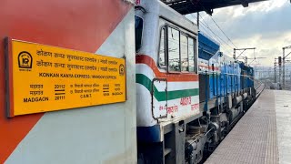 MANDOVI EXPRESS DEPARTING FROM THANE  INDIAN RAILWAYS  KONAKN RAILWAYS [upl. by Iolanthe]