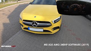 MERCEDES A 35 AMG 306HP 340HP STAGE 1  ACCELERATION amp TOP SPEED TEST  0100  100200  DRAGY [upl. by Aonehc]